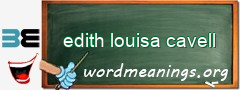 WordMeaning blackboard for edith louisa cavell